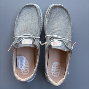 Hey Dude Wendy Metallic Sparkle Comfort Shoes Women 10 Rose Gold Preppy Modern